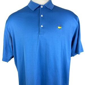 Amen Corner Masters Polo Shirt Men XL Blue Pima Cotton Augusta Golf Logo